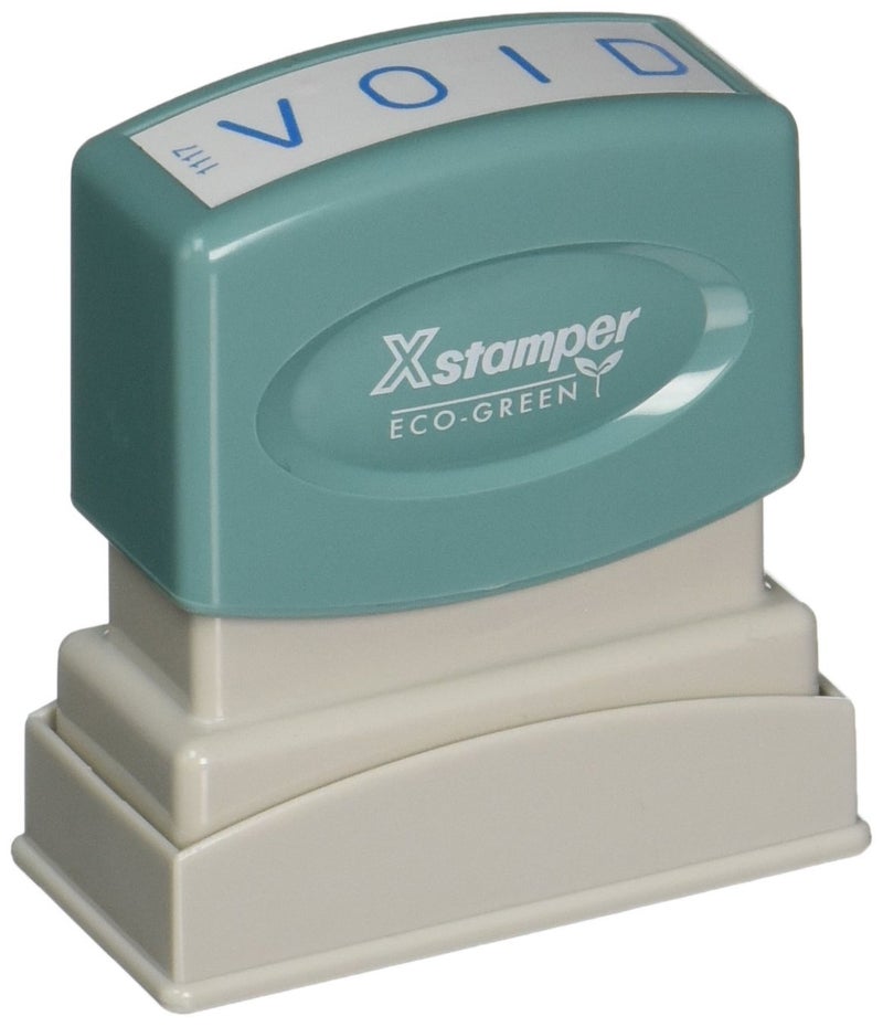 Xstamper(R) One-Color Title Stamp, Pre-Inked, ""Void"", Blue - Image 1